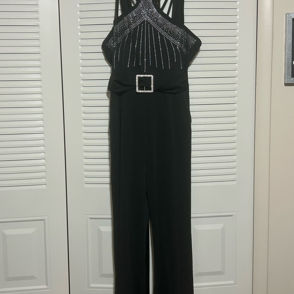 Chic Black Jumpsuit with Sparkling Accents